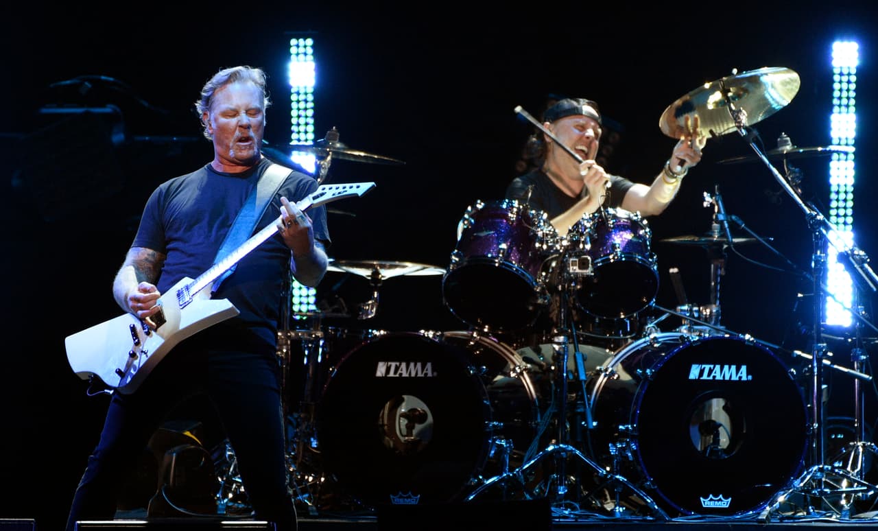 James Hetfield, left, and Lars Ulrich of Metallica performs during "I Am The Highway: A Tribute to Chris Cornell" at The Forum, Wednesday, Jan. 16, 2019, in Inglewood, Calif. (Photo by Chris Pizzello/Invision/AP)