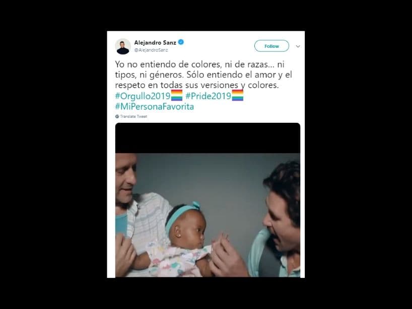 Alejandro Sanz compartió un mensaje de igualdad para celebrar el Orgullo Gay