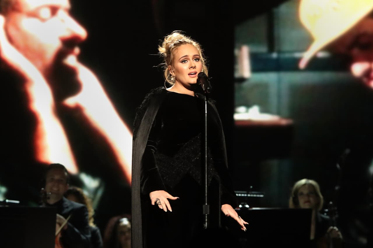 LOS ANGELES, CA - FEBRUARY 12: Singer Adele during The 59th GRAMMY Awards at STAPLES Center on February 12, 2017 in Los Angeles, California. (Photo by Christopher Polk/Getty Images for NARAS)