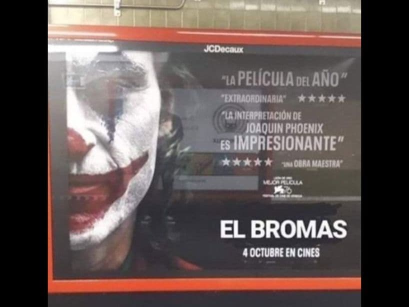 En redes sociales, comenzó a circular que en España habían traducido el nombre de la película Joker como “El Bromas”. Esto debido a la costumbre de los doblajes españoles que suelen cambiar el nombre de las cintas.