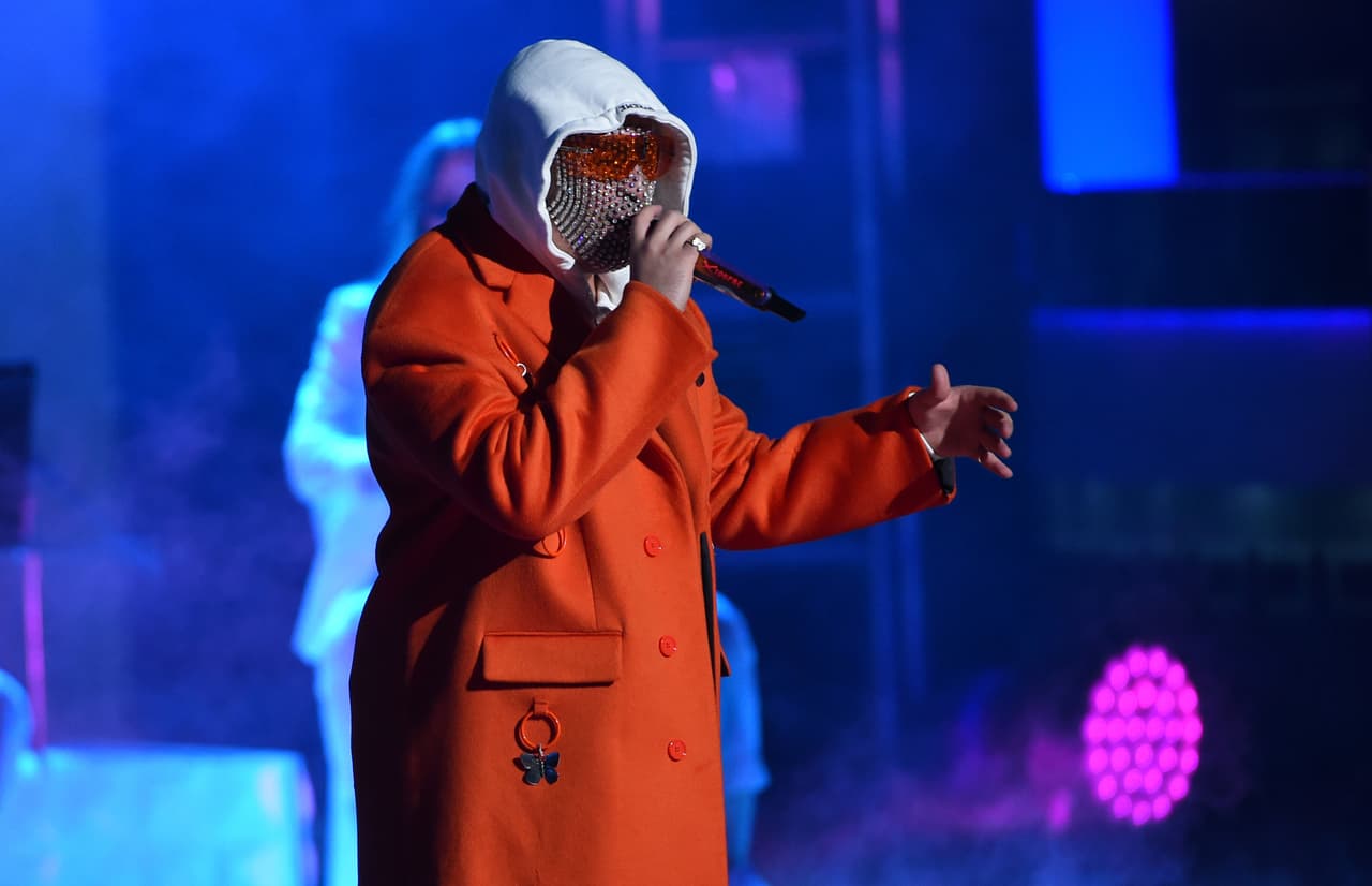 Bad Bunny performs at the 20th Latin Grammy Awards on Thursday, Nov. 14, 2019, at the MGM Grand Garden Arena in Las Vegas. (AP Photo/Chris Pizzello)