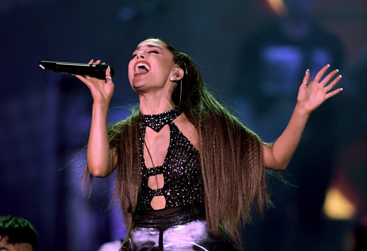 LOS ANGELES, CA - JUNE 02: (EDITORIAL USE ONLY. NO COMMERCIAL USE) Ariana Grande performs onstage during the 2018 iHeartRadio by AT&T at Banc of California Stadium on June 2, 2018 in Los Angeles, California. (Photo by Kevin Winter/Getty Images for iHeartMedia)