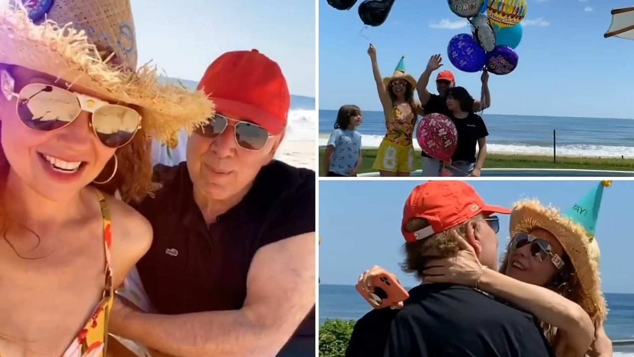 Entre caviar, un avión y globos: Así le celebró Thalía a Tommy Mottola su cumpleaños número 71