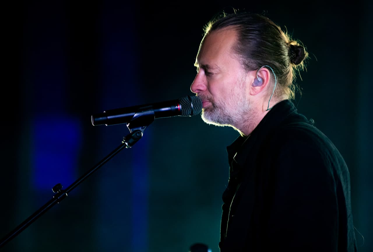 LOS ANGELES, CALIFORNIA - OCTOBER 29: Thom Yorke performs onstage at The Greek Theatre on October 29, 2019 in Los Angeles, California. (Photo by Rich Fury/Getty Images)