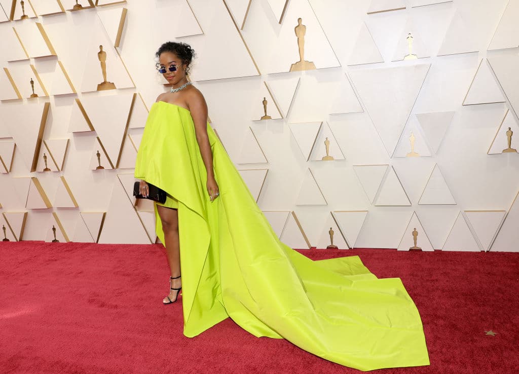 HOLLYWOOD, CALIFORNIA - MARCH 27: H.E.R. attends the 94th Annual Academy Awards at Hollywood and Highland on March 27, 2022 in Hollywood, California. (Photo by Mike Coppola/Getty Images)