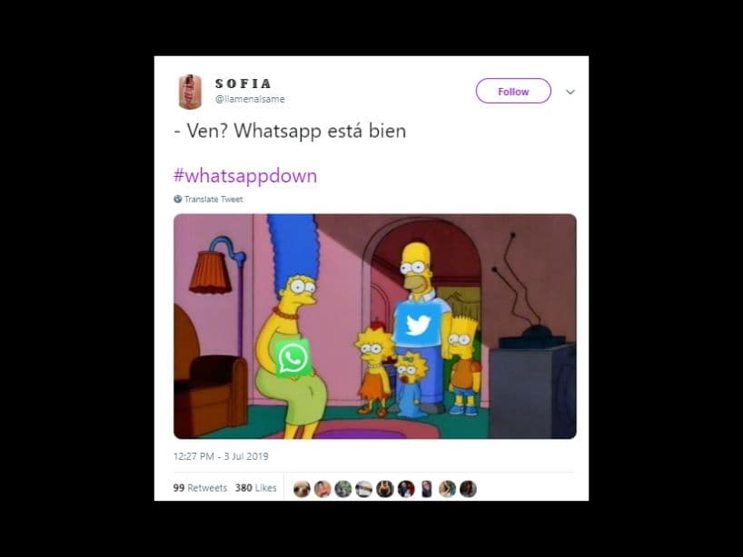 Los usuarios compararon la locura de Marge Simpson con el problema de Whatsapp