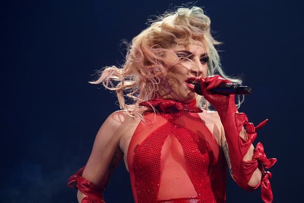 American pop singer Lady Gaga (Stefani Joanne Angelina Germanotta) performs during her Joanne World Tour at Mediolanum Forum. Assago, January 18th 2018 (Photo by Marco Piraccini/Archivio Marco Piraccini/Mondadori Portfolio via Getty Images)