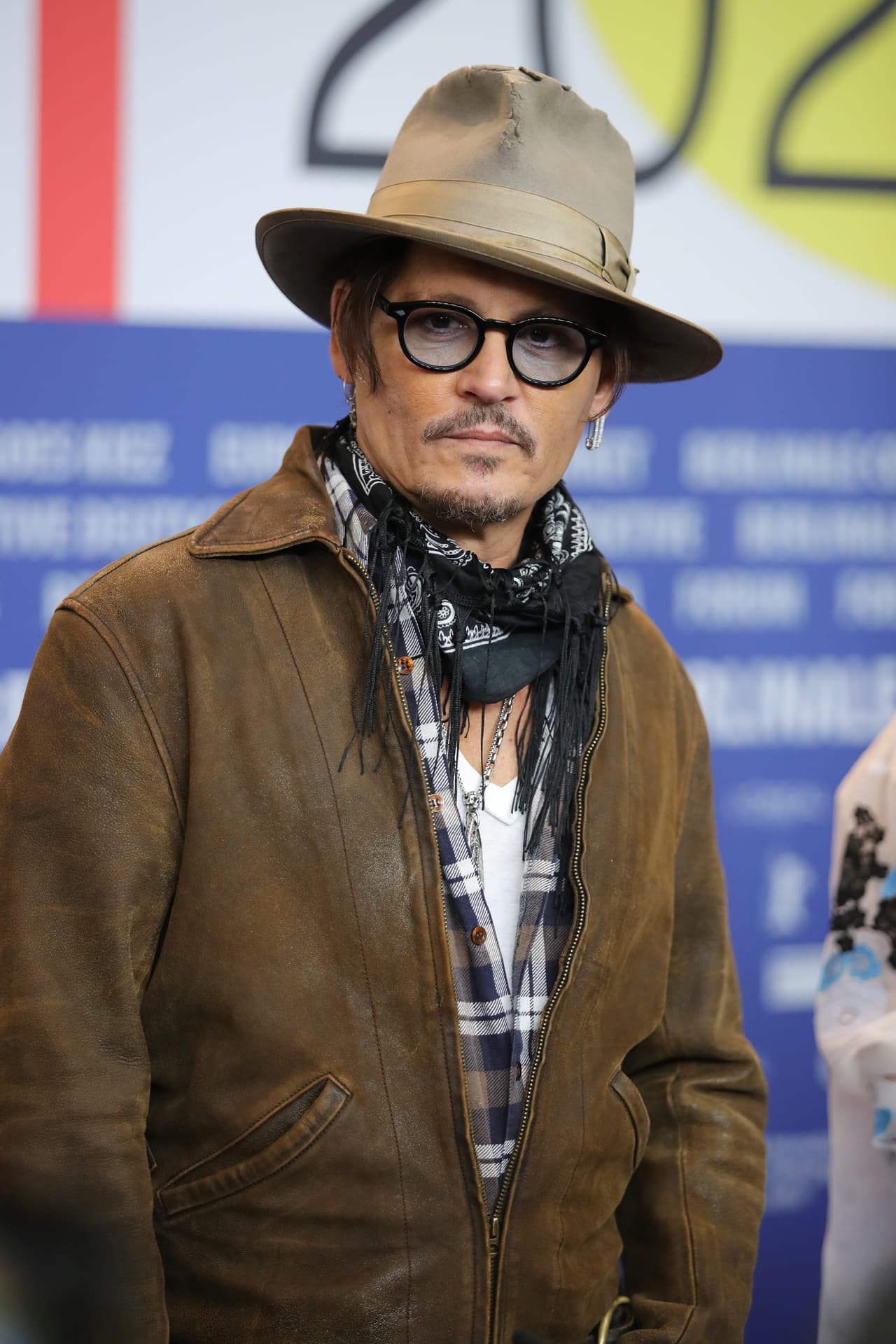 Johnny Depp en conferencia de prensa, febrero 2020