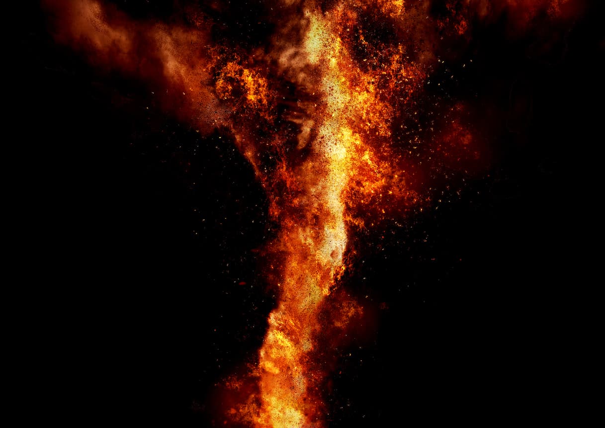 Abstract tornado swirling in the dark
