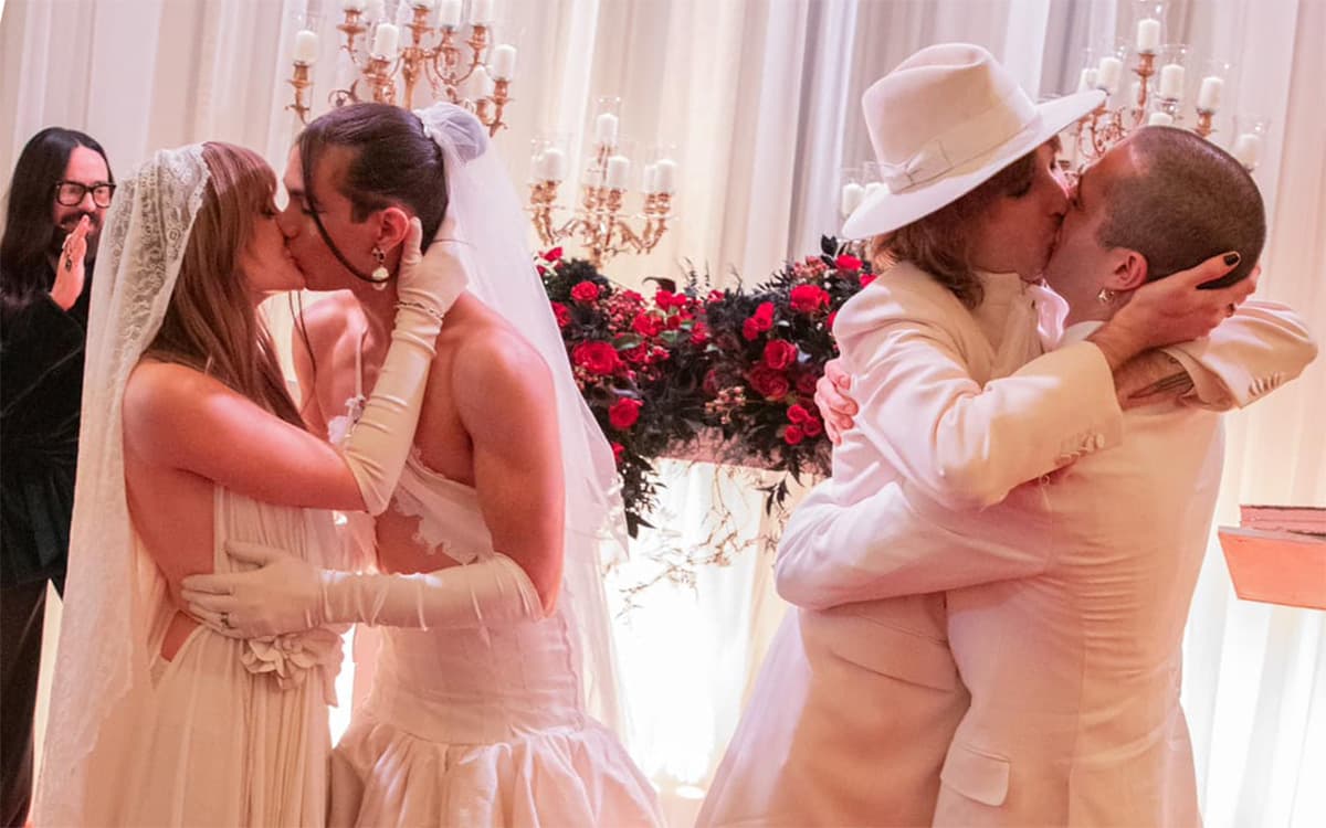 Los integrantes de Måneskin se dan el “sí, acepto” en una boda grupal