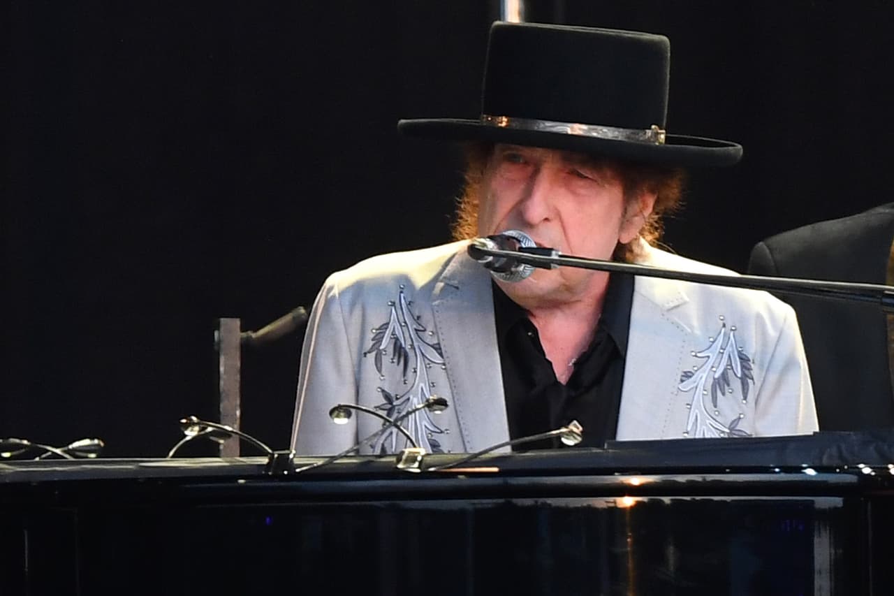 LONDON, ENGLAND - JULY 12: Bob Dylan performs as part of a double bill with Neil Young at Hyde Park on July 12, 2019 in London, England. (Photo by Dave J Hogan/Getty Images for ABA)