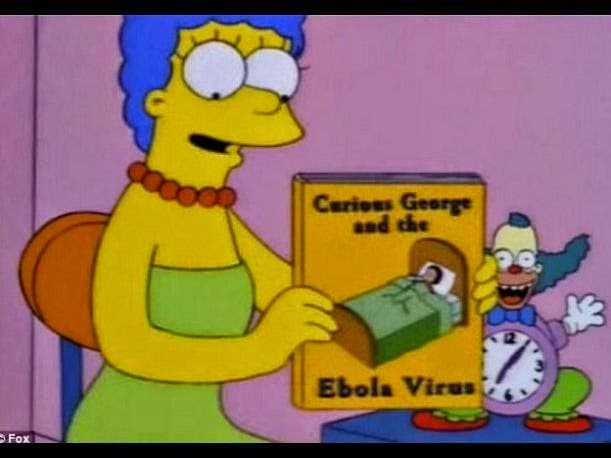 En un capítulo de 1997, nos mostraron a un 
<i>Bart </i>de 5 años con una copia de un libro llamado "Jorge el Curioso y el Virus del Ébola". Luego de leerlo, se dibuja asimismo muerto, rodeado de cádavers.
<br>
<br>Esto fue tomado como una señal de la pandemia sucedida en en el continente africano durante el 2014.