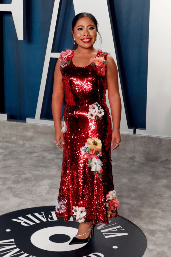 BEVERLY HILLS, CALIFORNIA - FEBRUARY 09: Yalitza Aparicio attends the Vanity Fair Oscar Party at Wallis Annenberg Center for the Performing Arts on February 09, 2020 in Beverly Hills, California. (Photo by Taylor Hill/FilmMagic,)