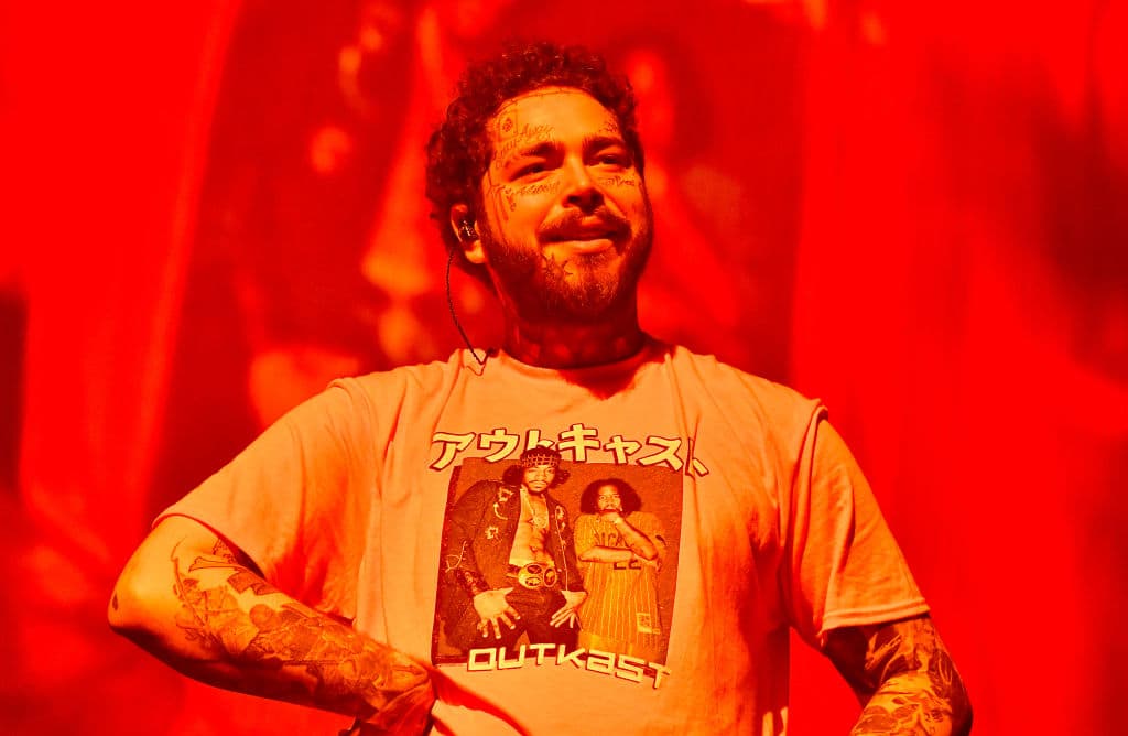 DULUTH, GEORGIA - MARCH 03: Post Malone performs in concert during his "Runaway" tour at Infinite Energy Center on March 03, 2020 in Duluth, Georgia. (Photo by Paras Griffin/Getty Images)