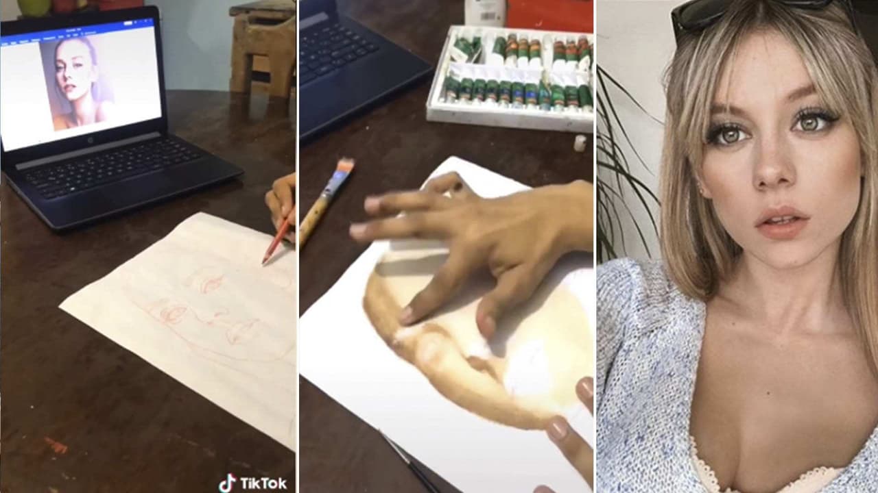 Mira la pintura que este talentoso tiktoker le hizo a Ester Expósito