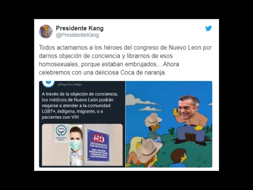 Esta reforma ha provocado que el estado del norte del país esté en el centro de la polémica, pues ahora cualquier médico podría negarse a atender a alguien con preferencias sexuales o religiosos diferentes a la suya.