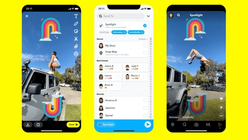Snapchat lanza Spotlight, similar a TikTok