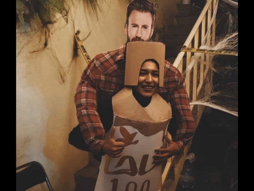Chris Evans fue la imagen de una marca de leche en México, luego se convirtió en el disfraz ideal que abrazaba a esta mujer