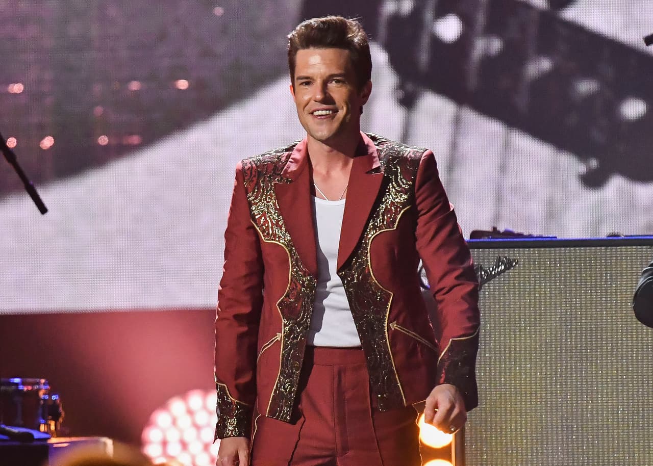 CLEVELAND, OH - APRIL 14: Brandon Flowers of the Killers performs during the 33rd Annual Rock & Roll Hall of Fame Induction Ceremony at Public Auditorium on April 14, 2018 in Cleveland, Ohio. (Photo by Jeff Kravitz/FilmMagic)