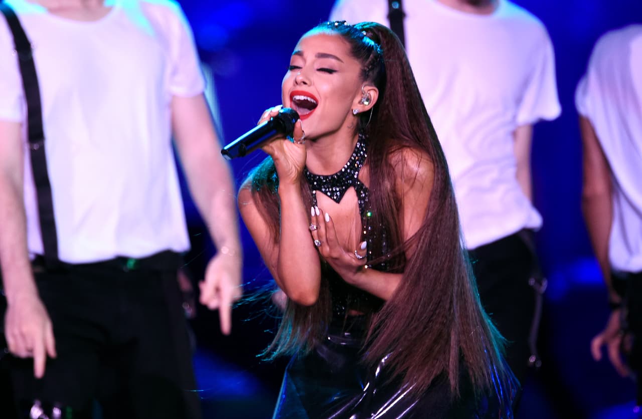 Ariana Grande performs at Wango Tango at Banc of California Stadium on Saturday, June 2, 2018, in Los Angeles. (Photo by Chris Pizzello/Invision/AP)