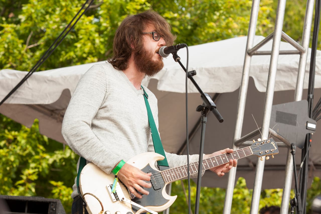 Dylan Baldi of Cloud Nothings seen at the 2014 Pitchfork Music Festival, on Saturday, June 19, 2014 in Chicago. (Photo by Barry Brecheisen/Invision/AP)