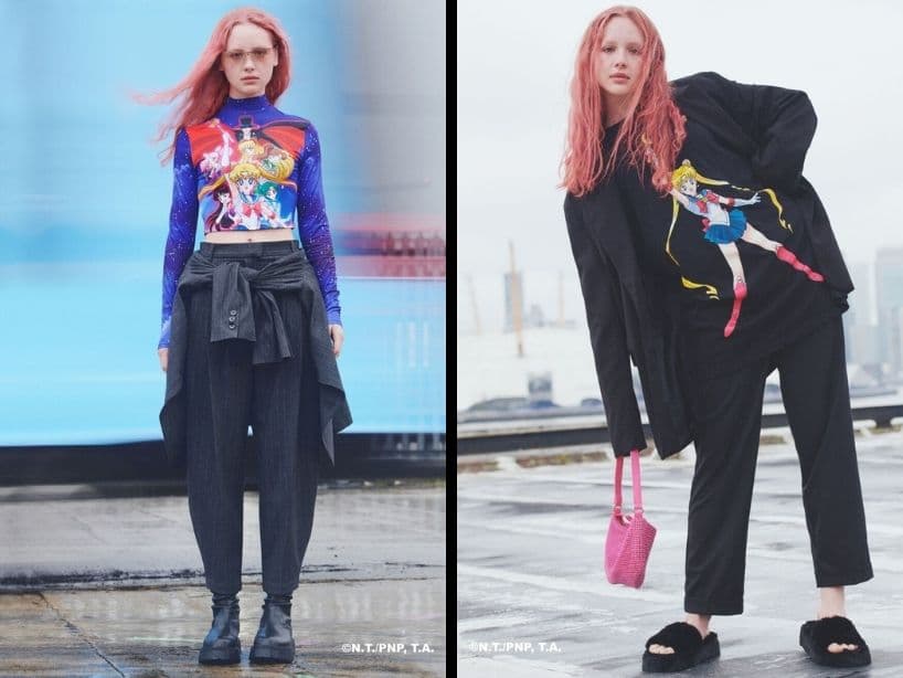 Ropa y accesorios diseñados por Bershka, inspirados en el popular anime de los 90, Sailor Moon.