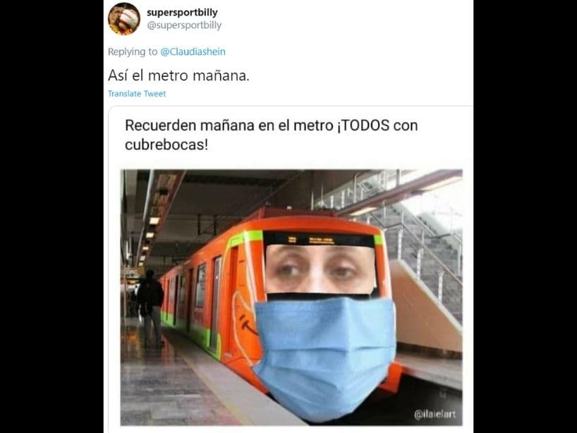 Los usuarios de Internet sustituyeron la mirada caricaturesca del vagón por los completamente reconocibles ojos de la 'mandamás' de la capital.
<br>