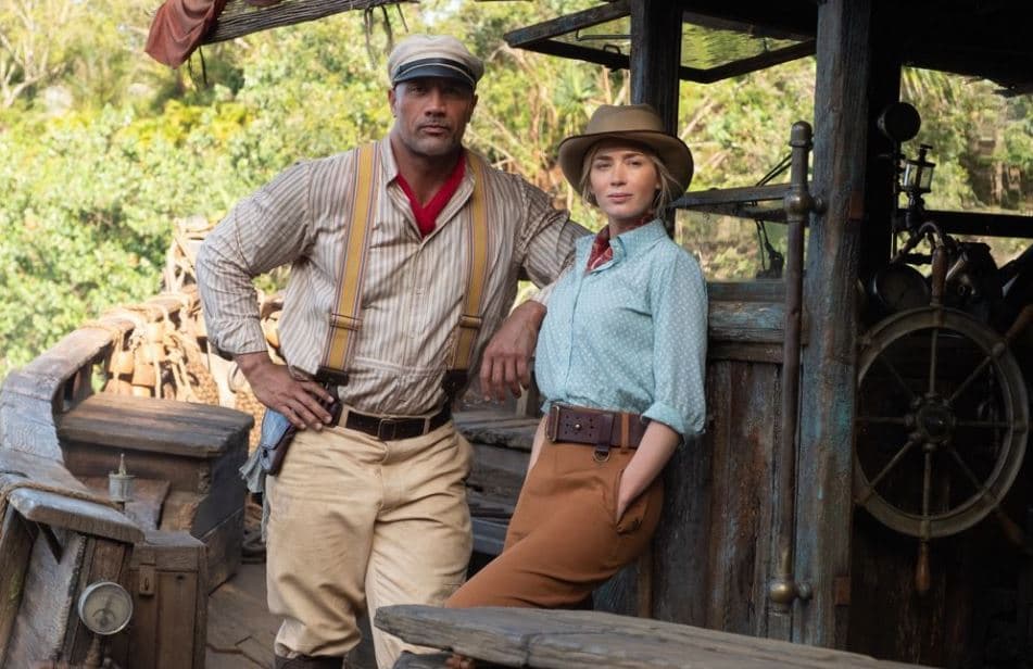 Dwayne Johnson y Emily Blunt en Jungle Cruise