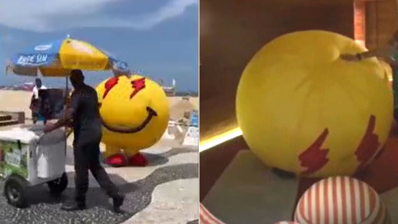 J Balvin pasa desapercibido al disfrazarse de botarga y termina cayéndose