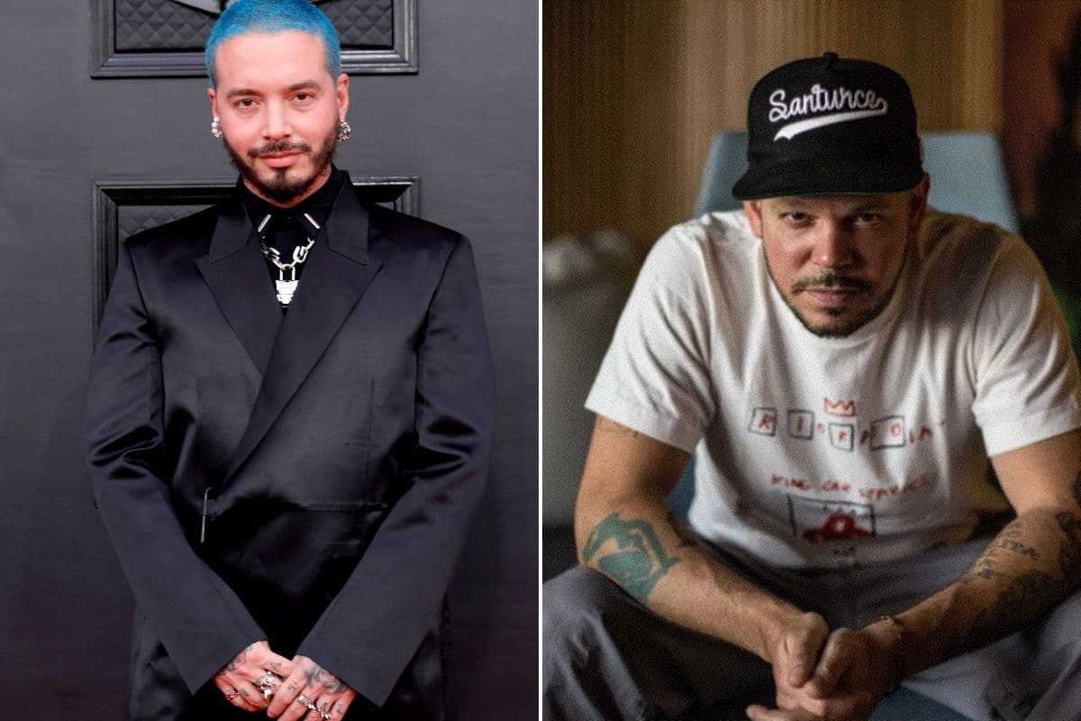 J Balvin en la alfombra roja de los Grammy 2022/Residente