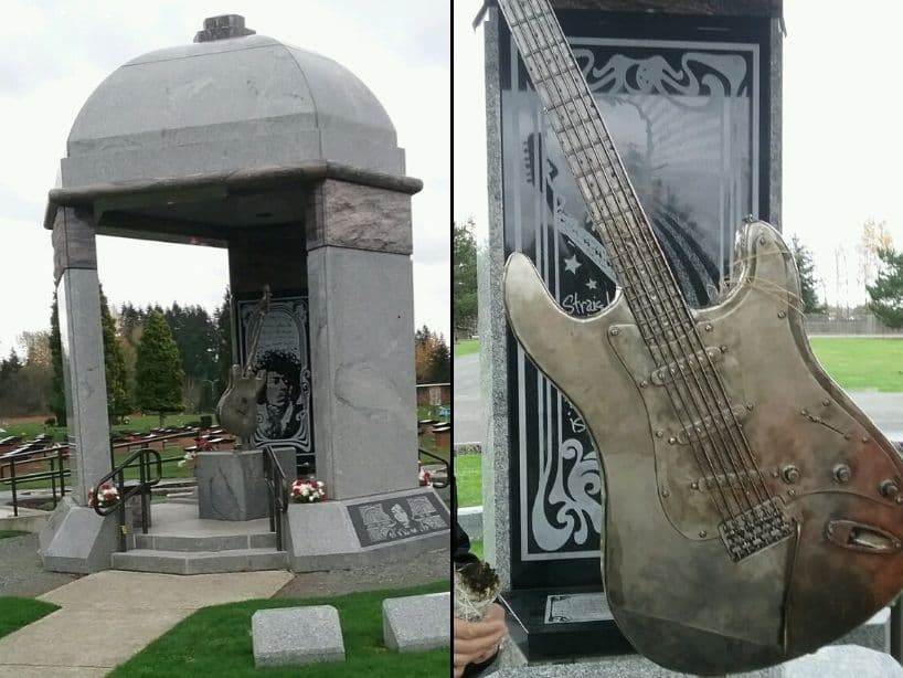 Considerado como el mejor guitarrista de todos los tiempos, Hendrix forma parte del Club de los 27. En cuanto a su fallecimiento existen varias versiones, algunas señalan que murió ahogado en su propio vómito tras ingerir una gran cantidad de medicamentos, mientras que otras señalan que fue asesinado como parte de una conspiración del gobierno de Estados Unidos. Jimi está Greenwood Memorial Park, California.