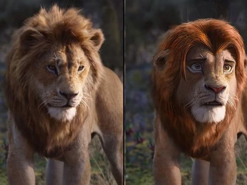 En estas imágenes usó los mismos colores y rasgos que aparecieron en el clásico de Disney, pero tomando como base del CGI de la película estrenada en este 2019.