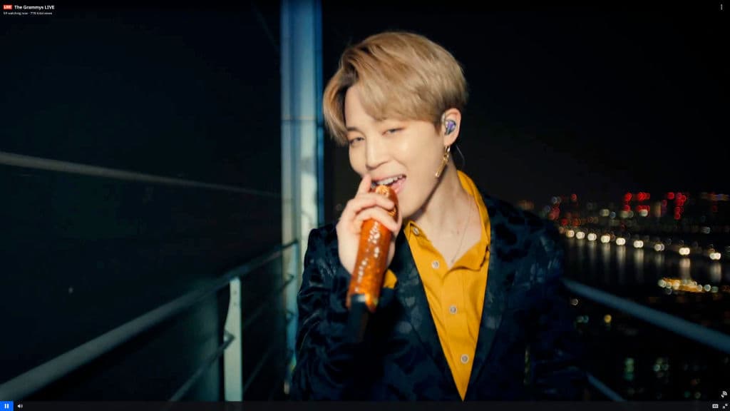 Jimin de BTS en los Grammy 2021