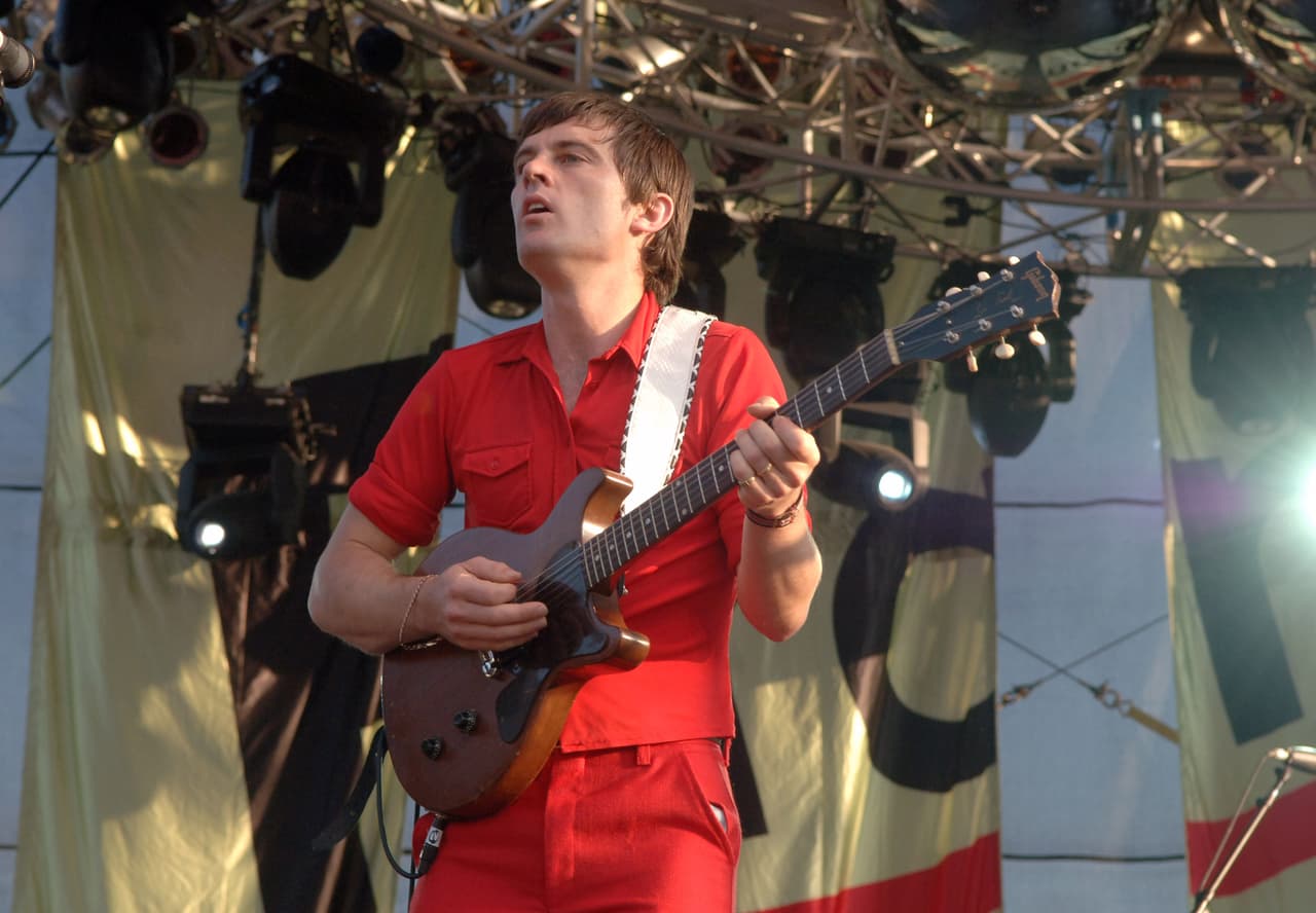 Nicholas McCarthy of Franz Ferdinand during Bonnaroo 2007 - Day 2 - Franz Ferdinand at Which Stage in Manchester, Tennessee, United States. (Photo by Stephen Lovekin/WireImage)