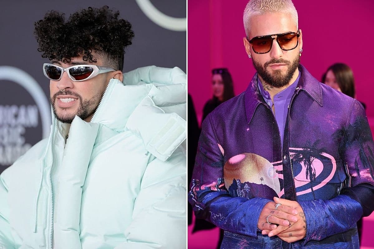 Grandes amigos: Bad Bunny se encuentra a Maluma y comparten fraternal abrazo