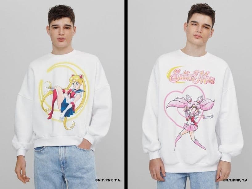 Ropa y accesorios diseñados por Bershka, inspirados en el popular anime de los 90, Sailor Moon.