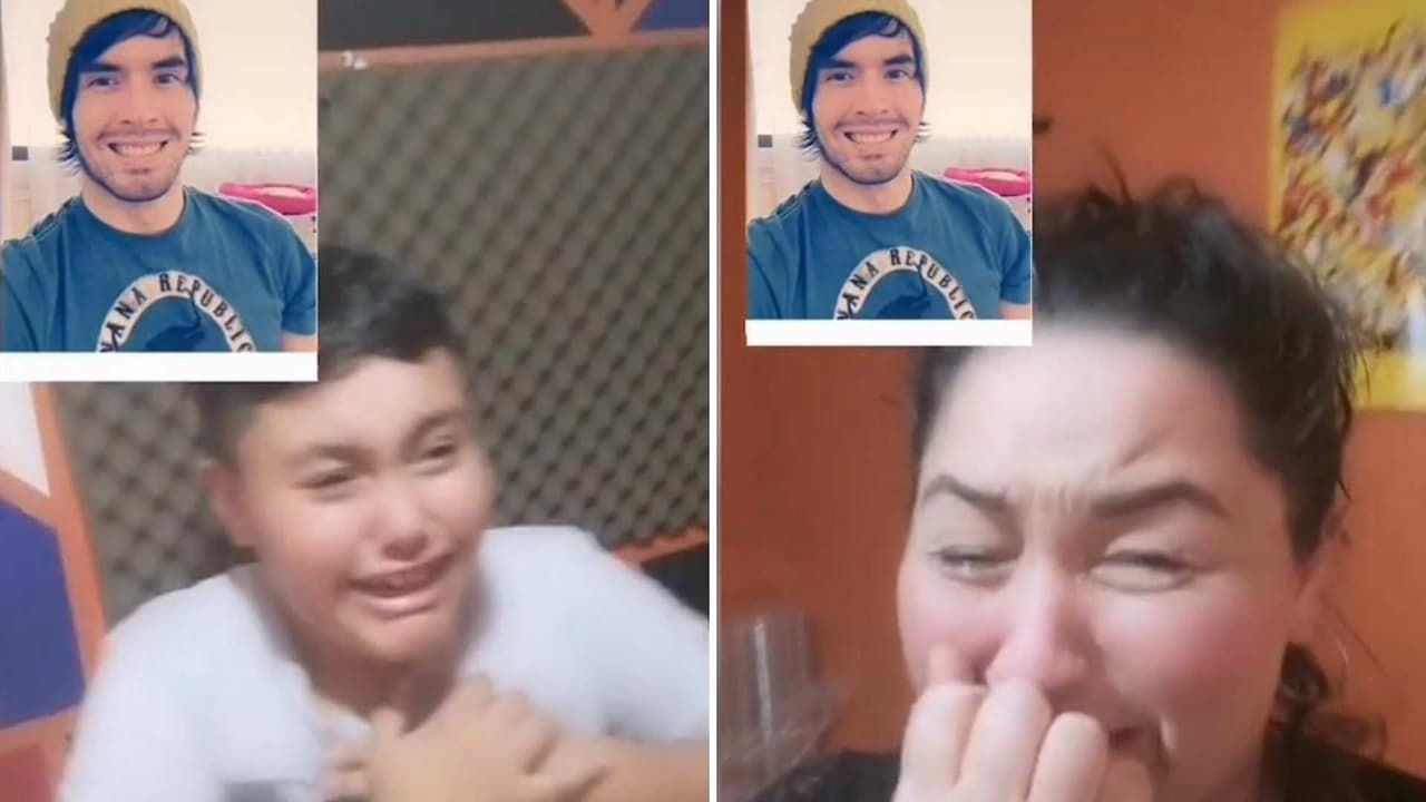 Video: Esta mamá tiktoker le hizo una broma a su hijo y no contaba con que terminara llorando