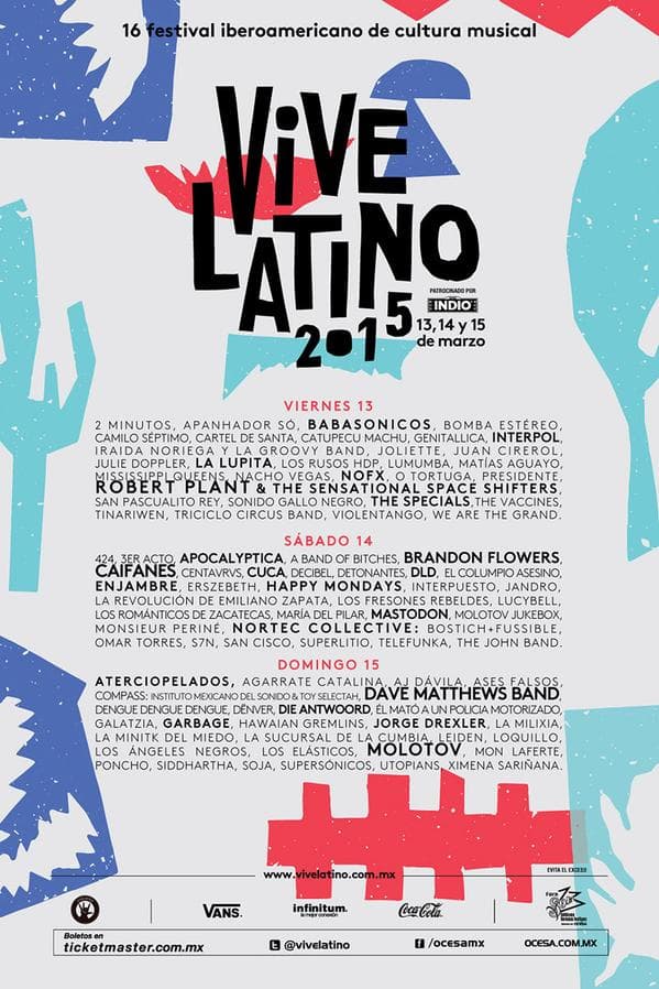 Un cartel lleno de varios estilos musicales adornaba el line up del Vive Latino 2015