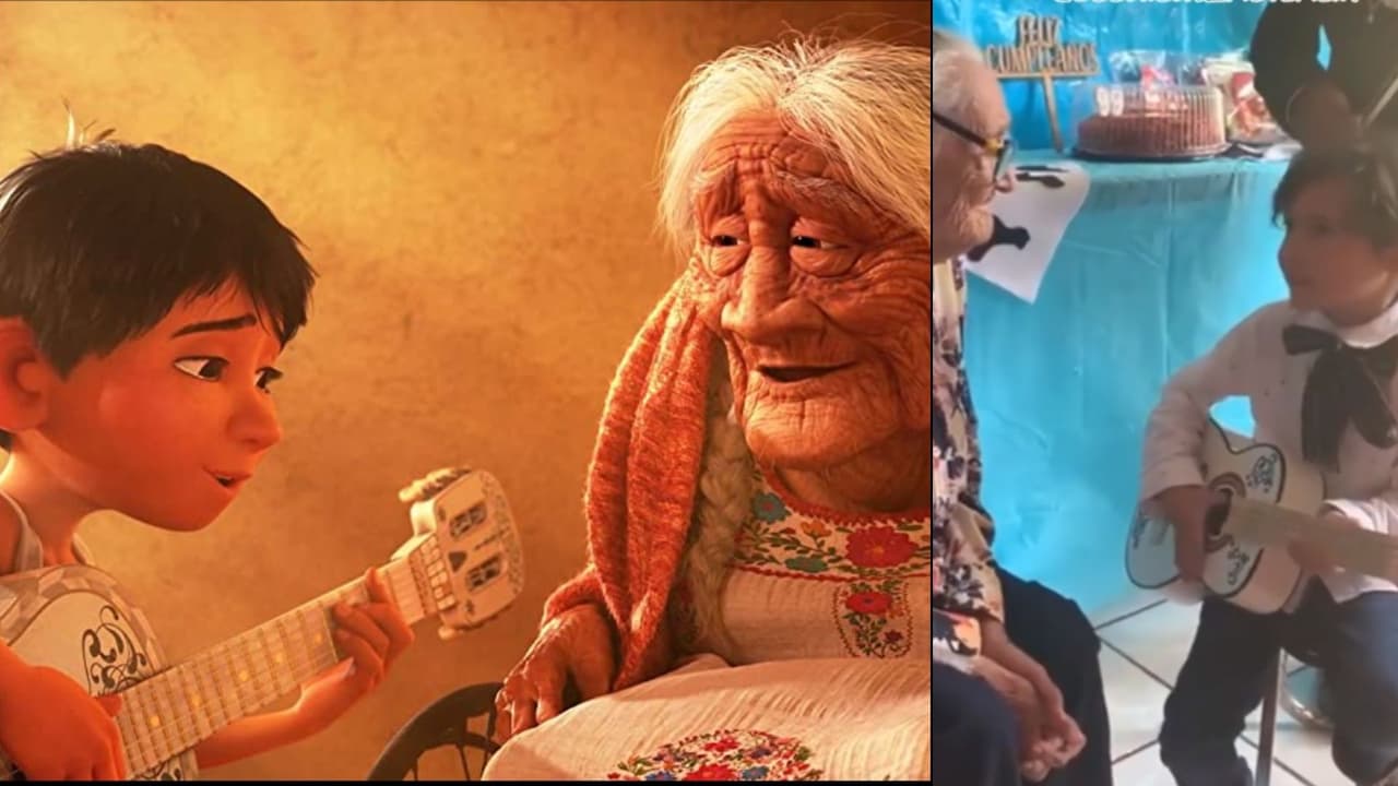 Como en 'Coco', niño le canta 'Recuérdame' a su bisabuela y nos hizo llorar a todos