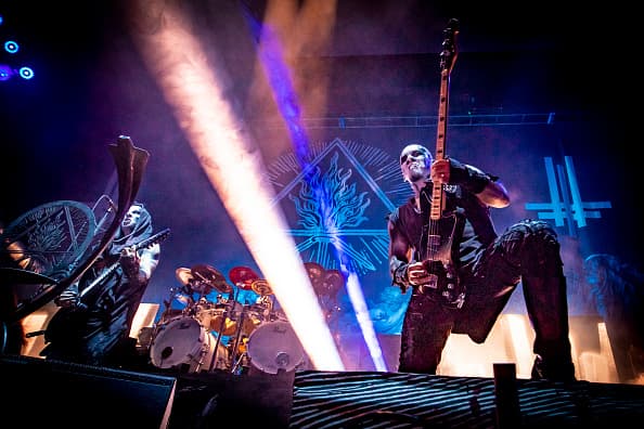 MILAN, ITALY - FEBRUARY 11: Patryk Sztyber of Behemoth open act of Slipknot performs on February 11, 2020 in Milan, Italy. (Photo by Francesco Prandoni/Getty Images)