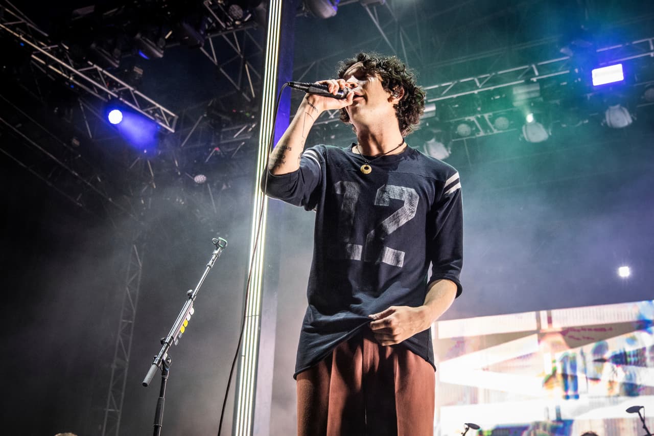 Matthew Healy of The 1975 performs at the Bunbury Music Festival on Sunday, June 2, 2019, in Cincinnati. (Photo by Amy Harris/Invision/AP)