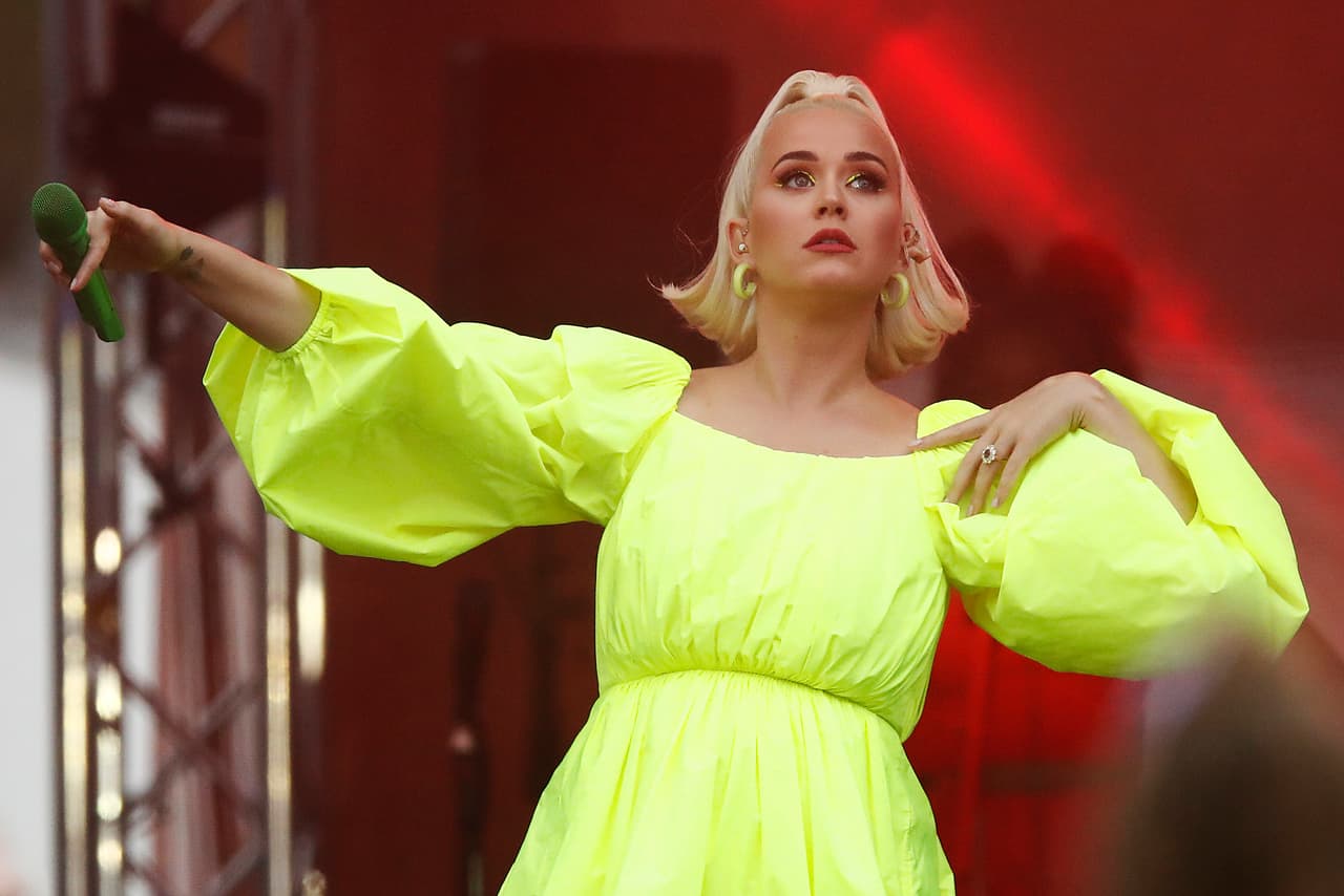 BRIGHT, AUSTRALIA - MARCH 11: Katy Perry performs on March 11, 2020 in Bright, Australia. The free Fight On concert was held for for firefighters and communities recently affected by the devastating bushfires in Victoria. (Photo by Daniel Pockett/Getty Images)