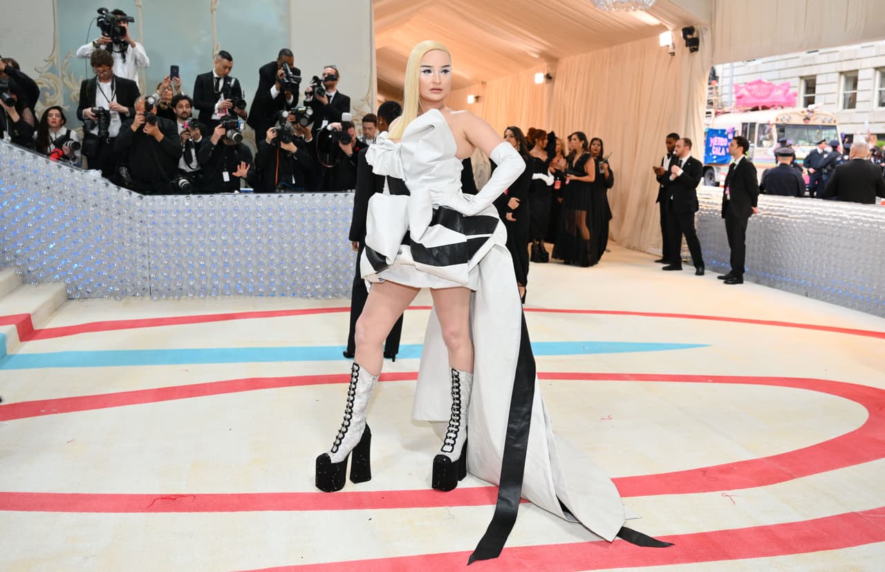 German singer-songwriter Kim Petras arrives for the 2023 Met Gala at the Metropolitan Museum of Art on May 1, 2023, in New York. - The Gala raises money for the Metropolitan Museum of Art's Costume Institute. The Gala's 2023 theme is "Karl Lagerfeld: A Line of Beauty." (Photo by ANGELA WEISS / AFP) (Photo by ANGELA WEISS/AFP via Getty Images)