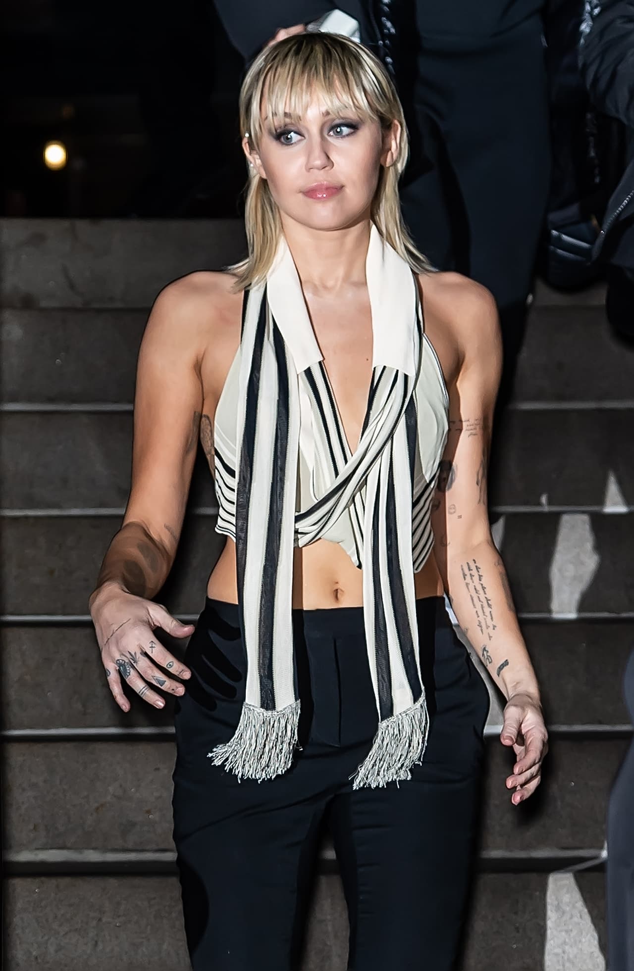 NEW YORK, NEW YORK - FEBRUARY 12: Singer-songwriter Miley Cyrus is seen leaving the Marc Jacobs Fall 2020 runway show during New York Fashion Week on February 12, 2020 in New York City. (Photo by Gilbert Carrasquillo/GC Images)