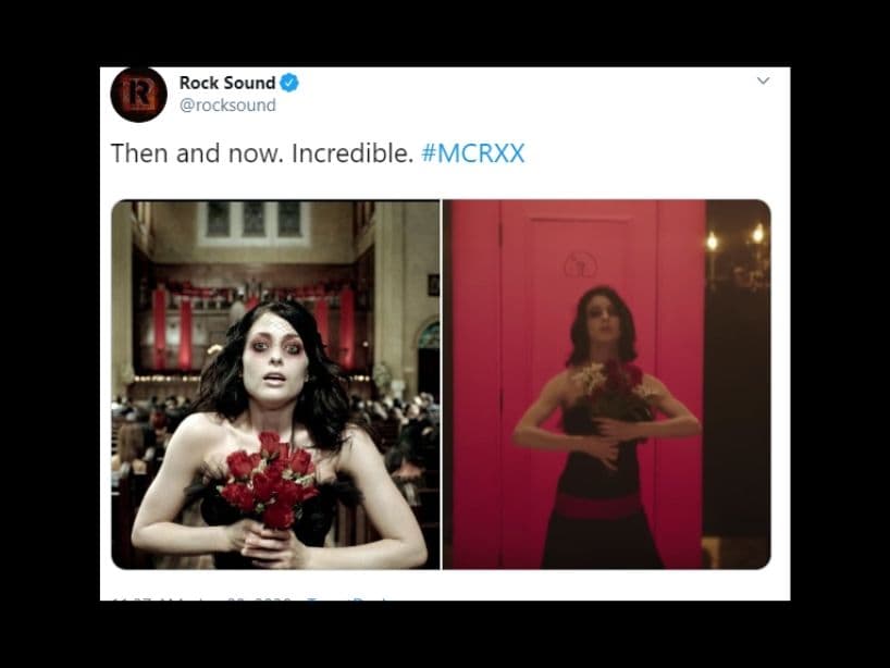 "Helena" regresó con la puerta roja, su vestido negro y el ramo de flores.