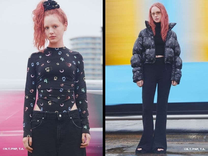 Ropa y accesorios diseñados por Bershka, inspirados en el popular anime de los 90, Sailor Moon.