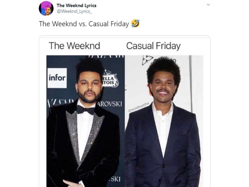 También compararon la manera en la que The Weeknd vestiría para una ocasión formal y una casual.
