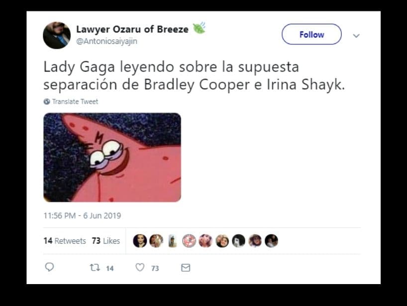 La separación llega después de una ola de rumores que apuntaban que Lady Gaga y Bradley Cooper tuvieron algo durante la grabación y promoción de su película, "Nace Una Estrella".