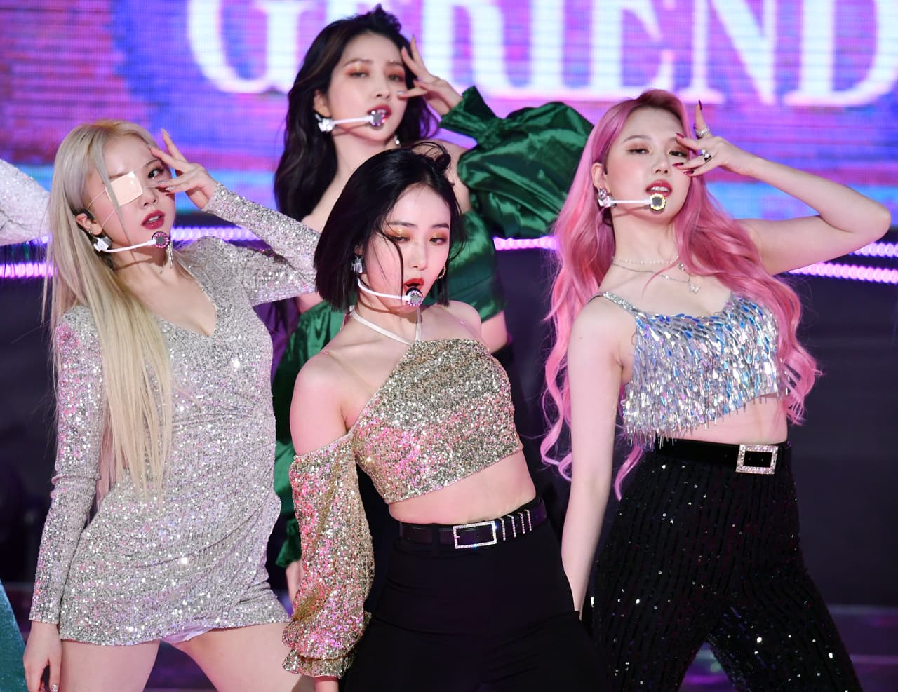 SEOUL, SOUTH KOREA - NOVEMBER 09: Eunha, Sowon, SinB and Yerin of GFriend during GFriend's new album 'Walpurgis Night' Media Showcase at SBS Prism Tower Auditorium on November 09, 2020 in Seoul, South Korea. (Photo by The Chosunilbo JNS/Imazins via Getty Images)