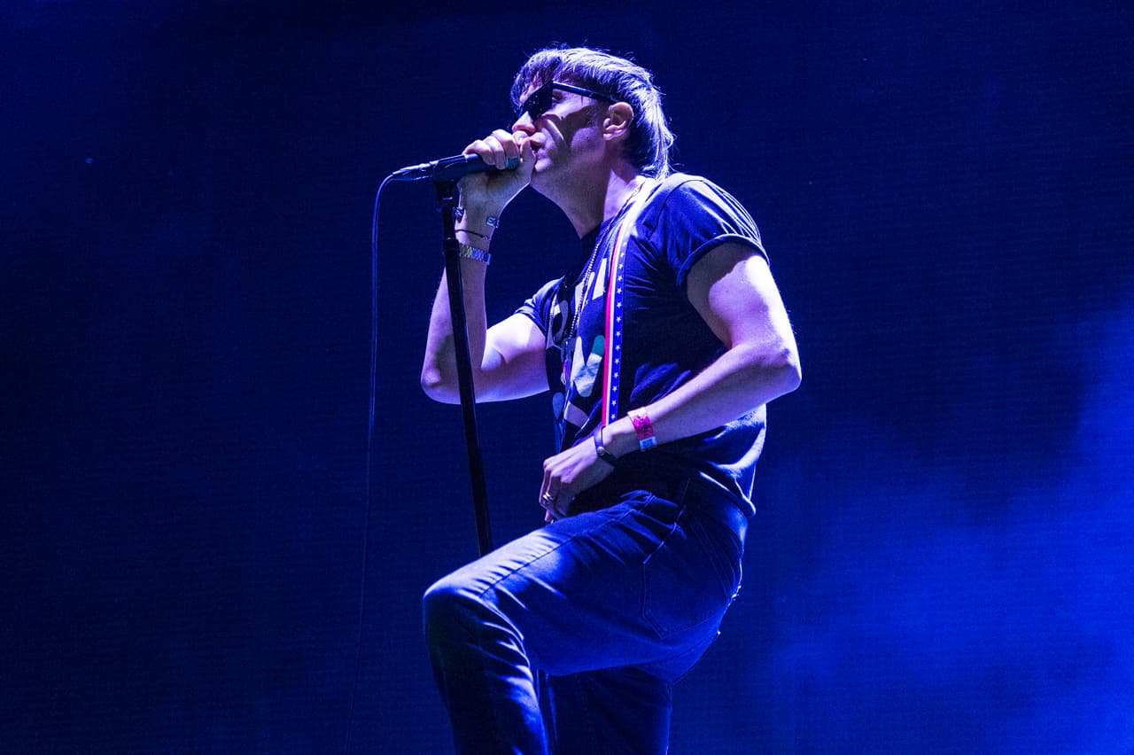 Julian Casablancas of The Strokes performs on day one of Lollapalooza in Grant Park on Thursday, Aug. 1, 2019, in Chicago. (Photo by Amy Harris/Invision/AP)